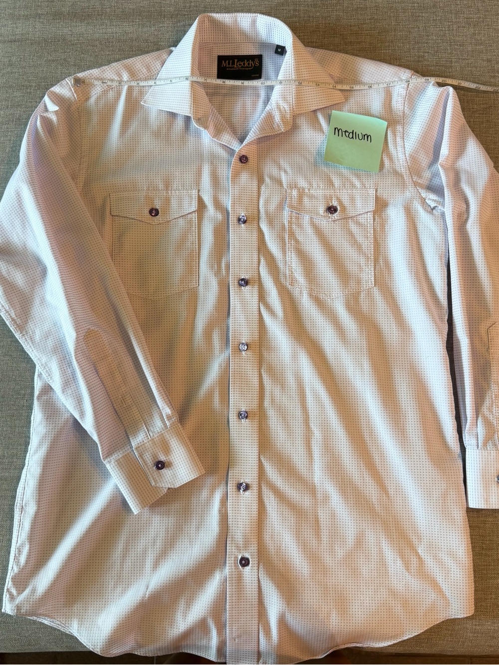 Men's White western wear Spread-Collar Dress Shirt